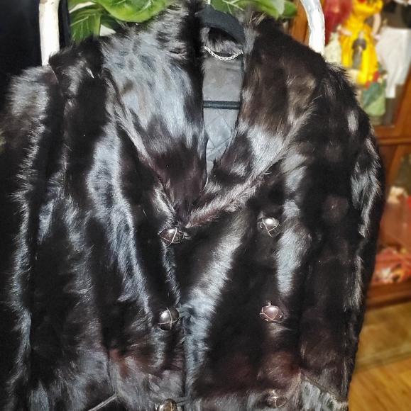 🐻🐻🐻MEN'S BLACK BEAR FUR FULL LENGTH COAT🐻🐻🐻 - Picture 2 of 16